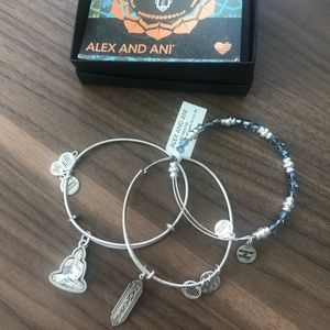 Alex and Ani Crystal Infused Namaste bracelets.